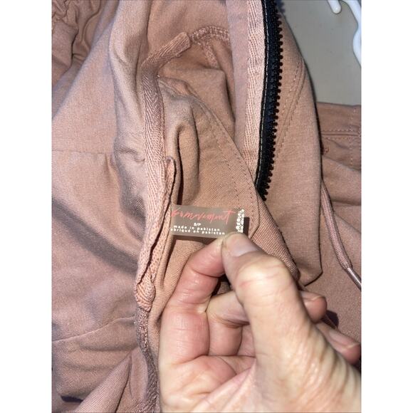Free People Movement Full Zip Oversize Crop Hoodie Jacket Sweatshirt Sz S FLAW - Picture 12 of 16